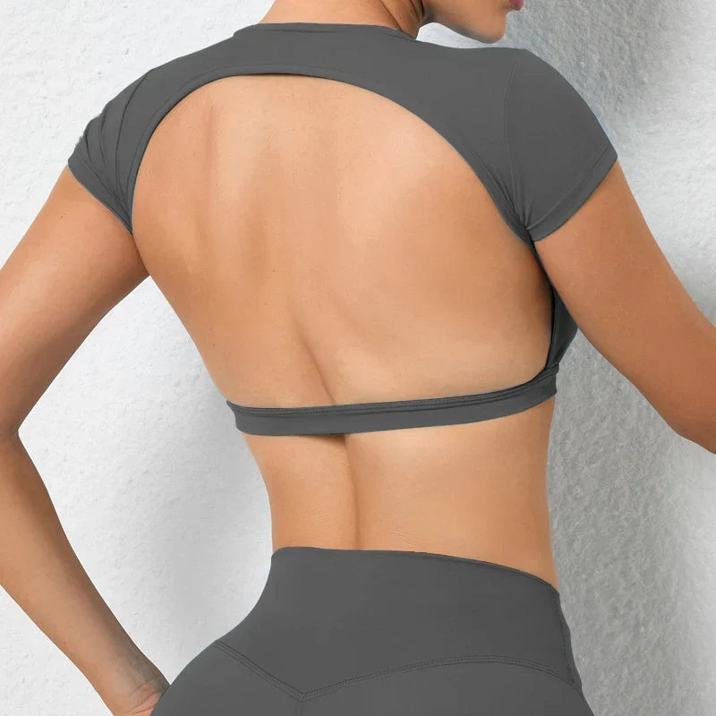 Open-Back Crop Training Tee
